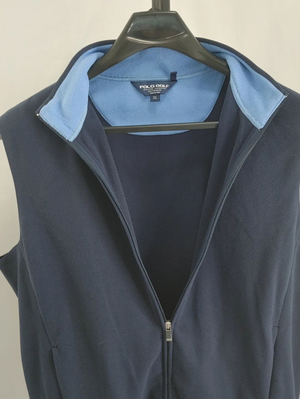 Polo Golf Ralph Lauren Vest XL Navy Full Zip Fleece Performance Sleeveless